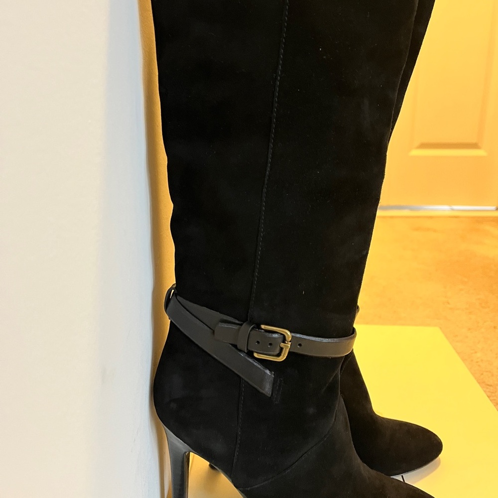 COACH Ash Women's Black Suede Knee High boots Size 7.5 - Picture 2 of 9
